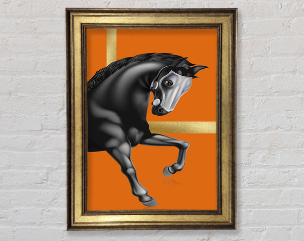 White Horse With Orange