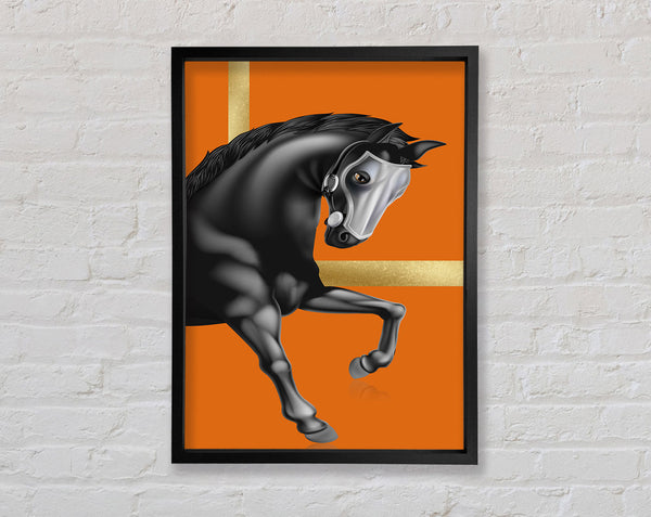 Black Horse With Orange