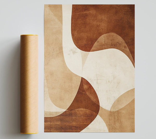 Rustic Brown Abstract Shapes