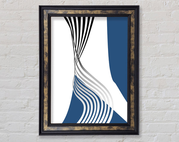 Blue And Walnut Wavy Lines