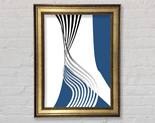 Blue And White Wavy Lines