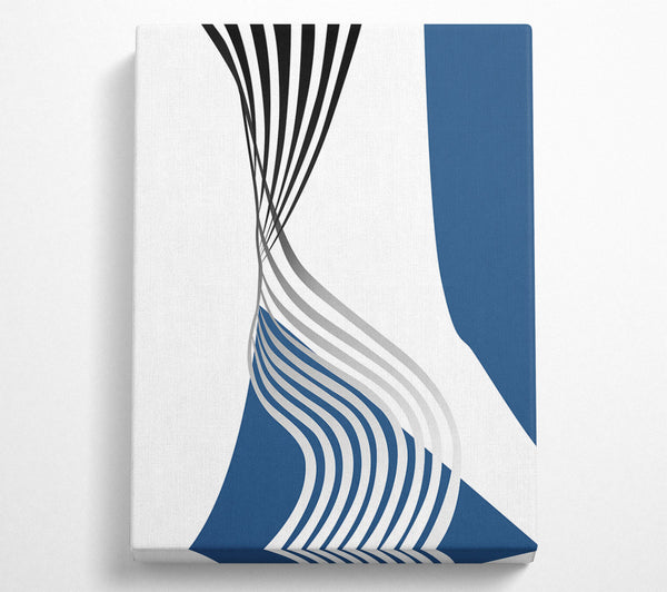 Blue And White Wavy Lines