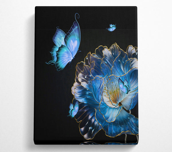 Blue Butterfly And Flower