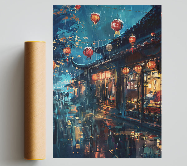 Blue Rain Lanterns