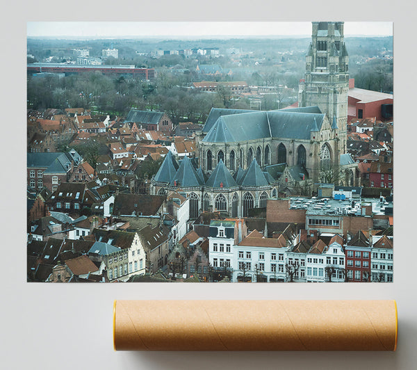 Grey Rooftops Cityscape