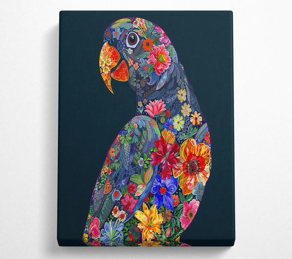 Blue Floral Parrot