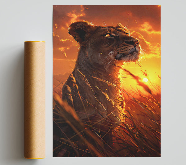 Golden Sunset Lioness