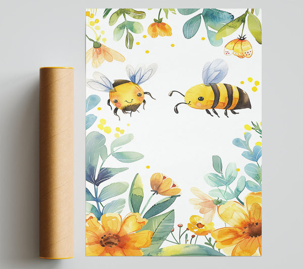 Yellow Bumblebees & Blooms