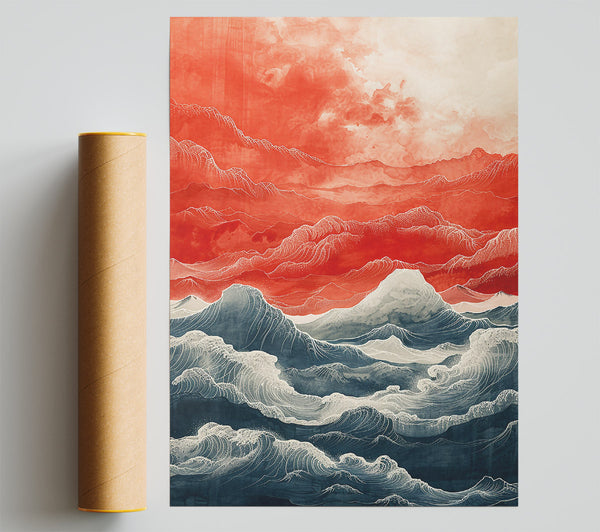 Crimson Waves Crashing