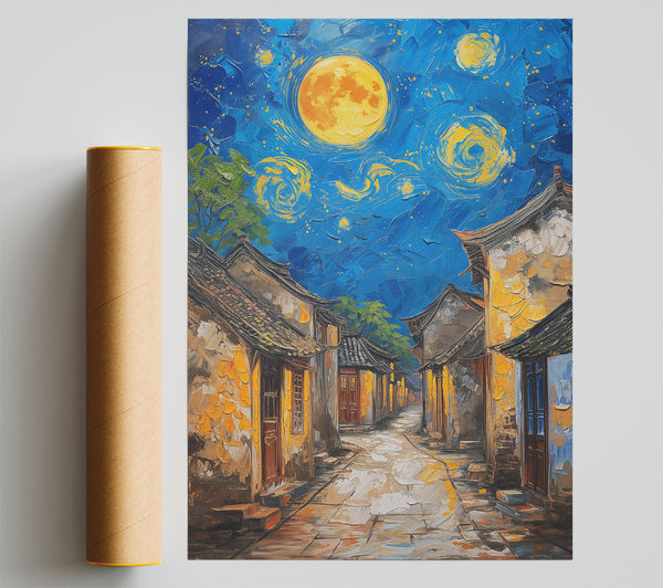 Yellow Moonlit Alleyway