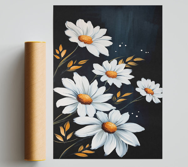 Midnight White Daisies