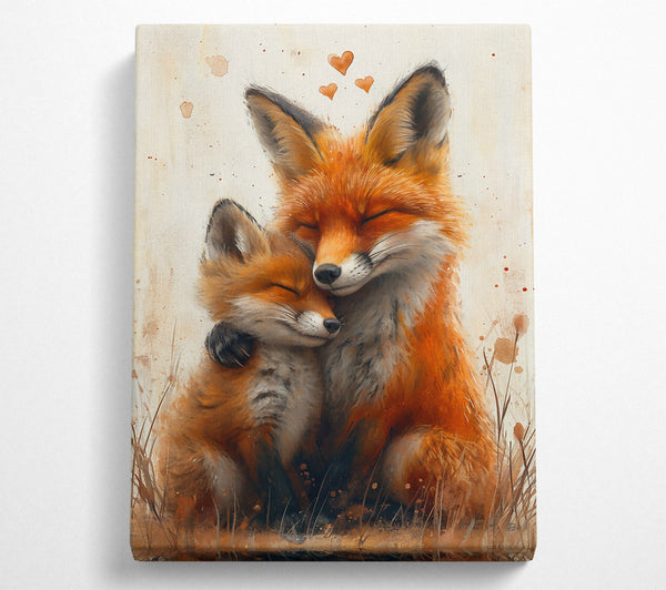 Orange Fox Family Love