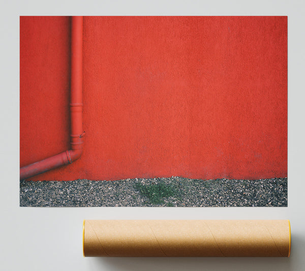 Red Wall And Pipe