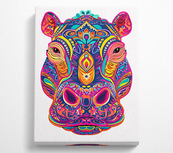 Pink Hippo Mandala