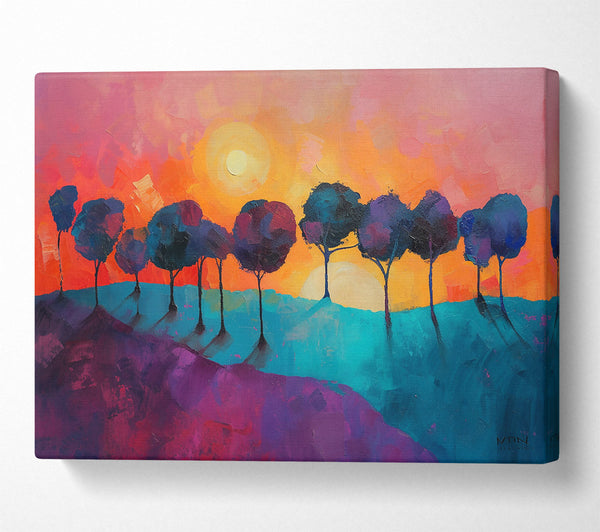 Teal Sunset Landscape