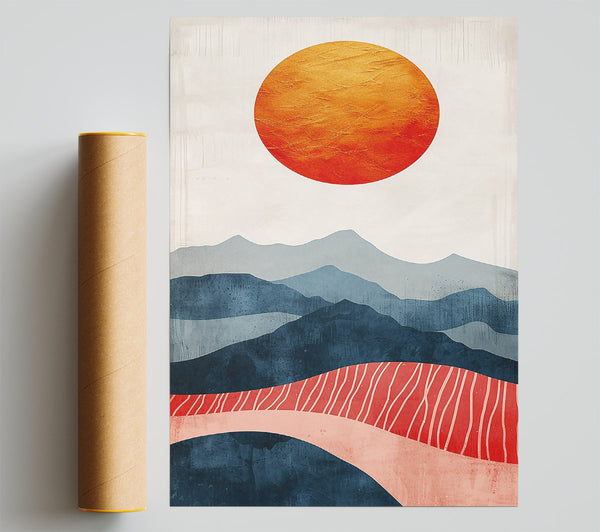 Red Sun Mountainscape