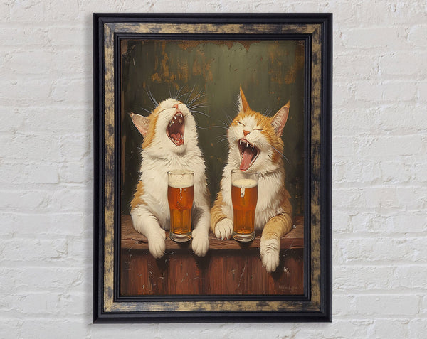 Cats Over A Pint Of Beer