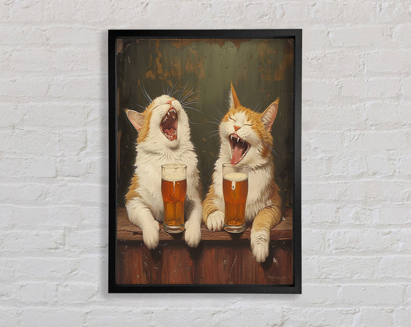 Cats Over A Pint Of Beer