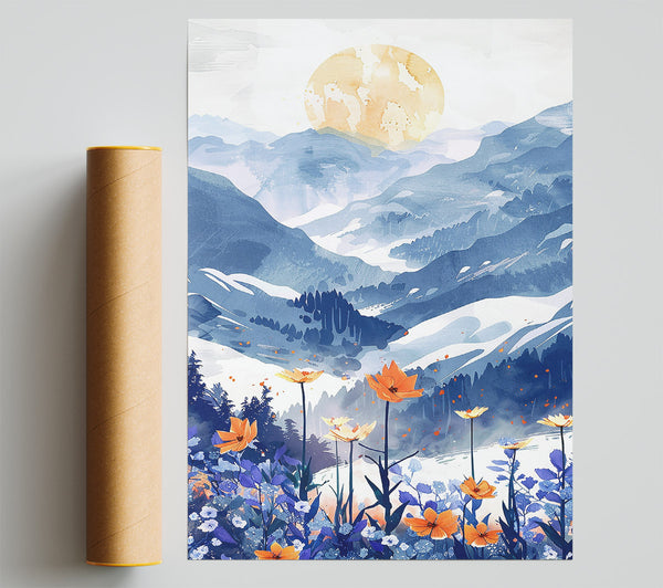 Orange Bloom Mountainscape