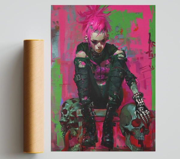 Pink Punk Skull