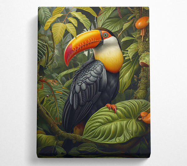 Orange Toucan In Green