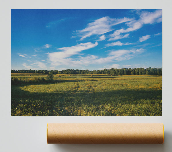 Blue Skies Over Green Fields