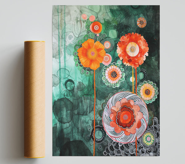 Orange Floral Dreamscape