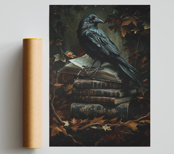 Black Raven And Old Books