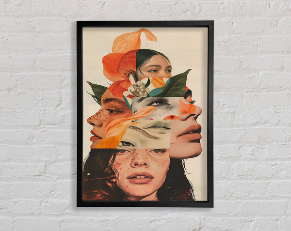 Collage Of Faces And Flowers