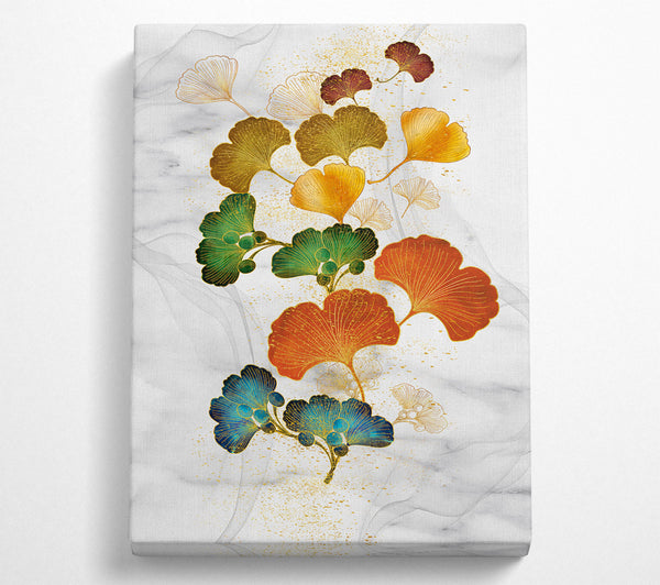 Coloured Leaves On White