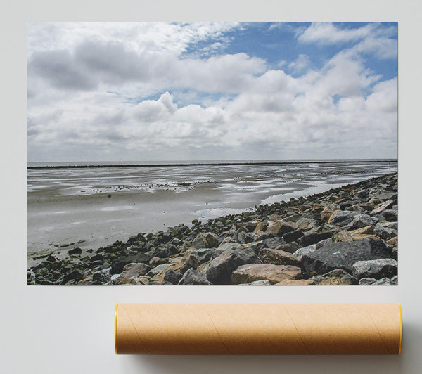 Grey Sky, Rocky Shore