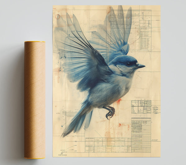 Bluebird On Blueprint