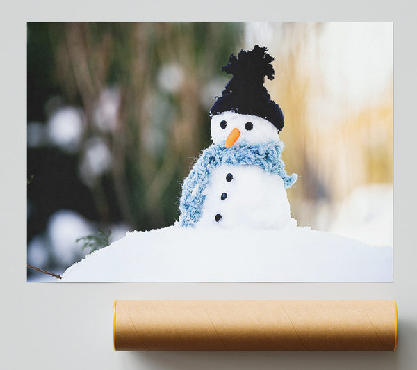 Blue Scarf Snowman