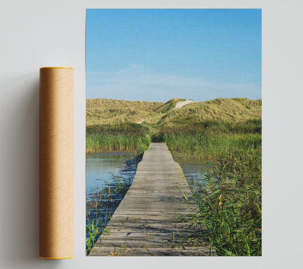 Blue Sky Over Dune Walkway