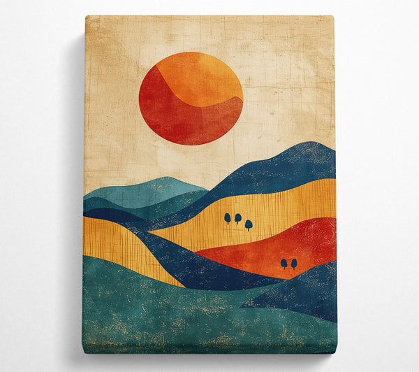 Red Sun Over Hills