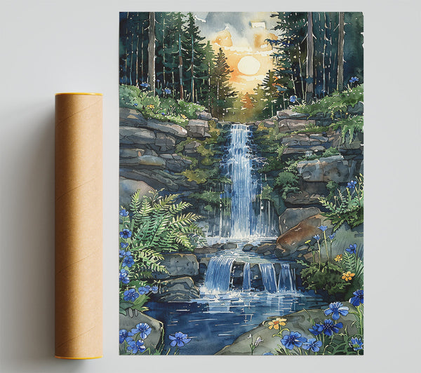 Blue Forest Waterfall