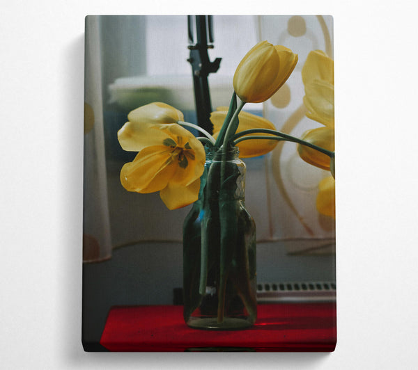 Yellow Tulips In Glass