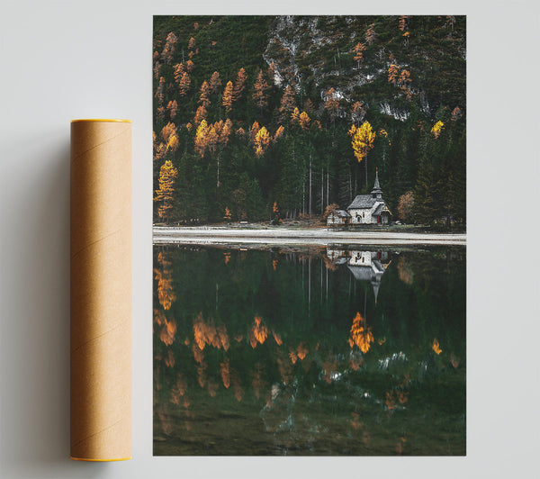 Golden Reflections On A Still Lake