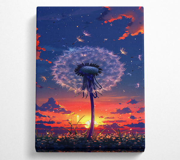 Orange Sunset Dandelion Wish