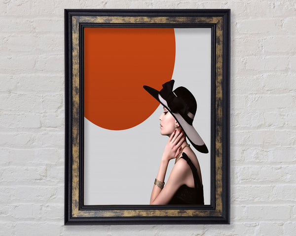 Elegant Lady With Orange Circle