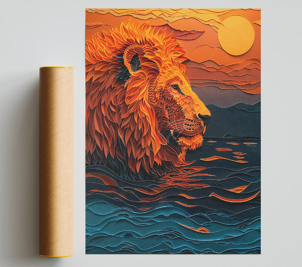 Orange Lion Sunset