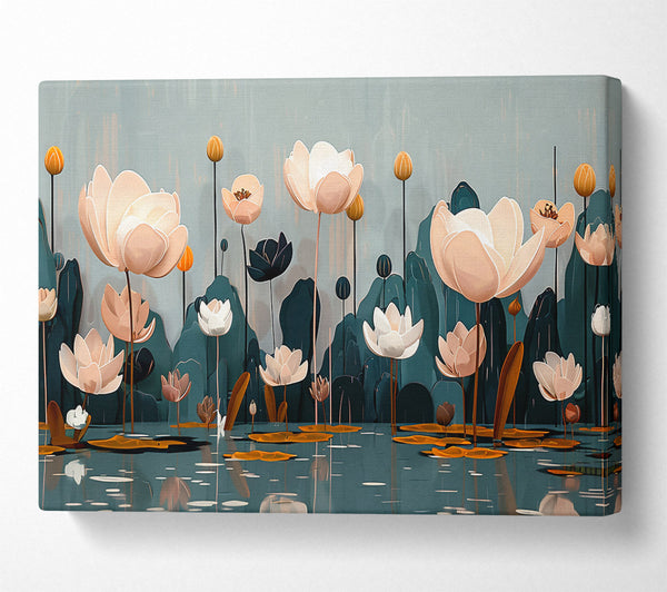 Teal Water Lilies