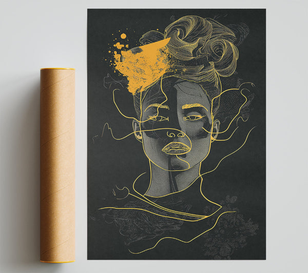 Golden Abstract Portrait