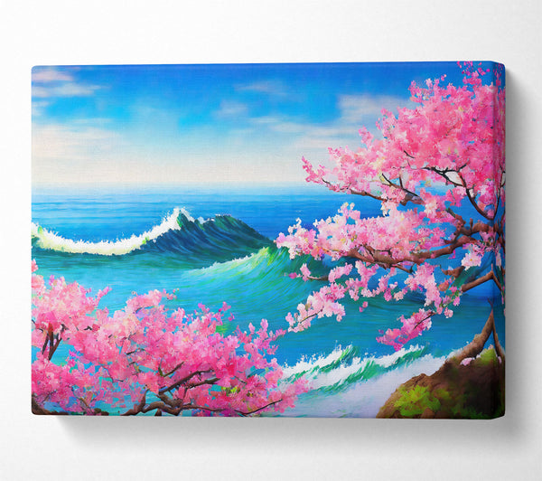 Pink Bloom Ocean Wave