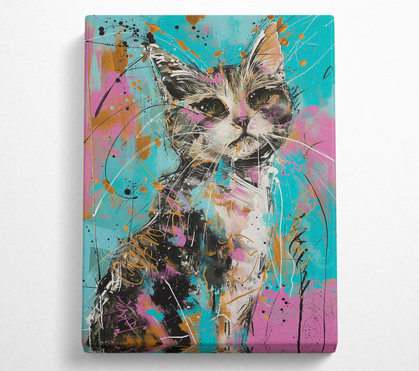 Turquoise Cat Portrait