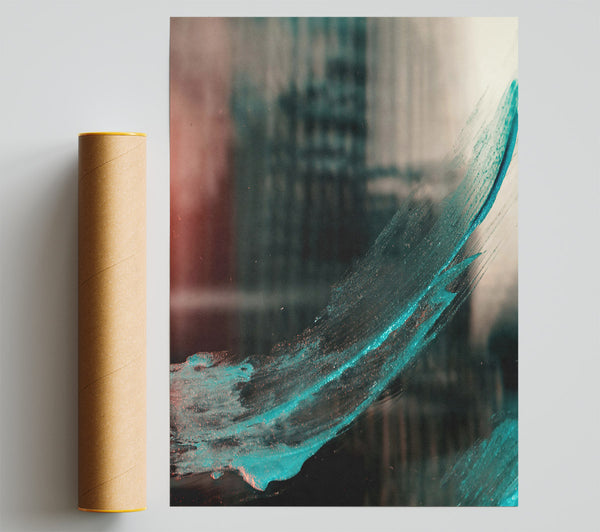 Teal Abstract Stroke