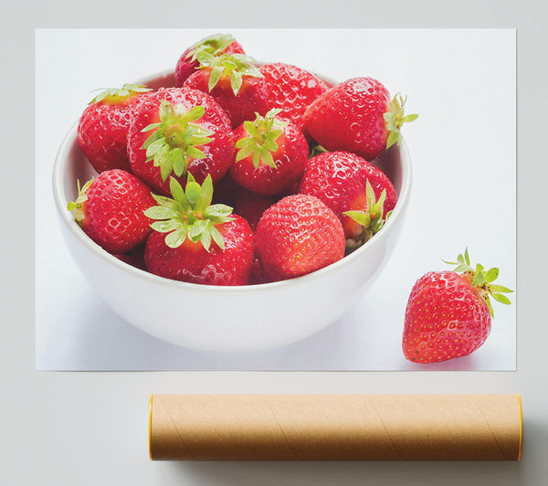 Red Bowl Of Strawberries