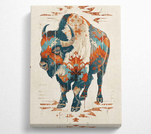 Teal Tribal Bison