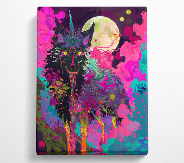 Pink Moon Wolf