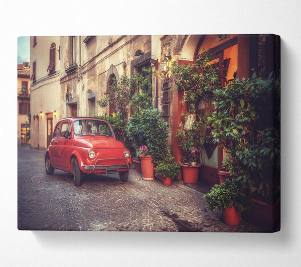 Red Fiat In The Alleyway